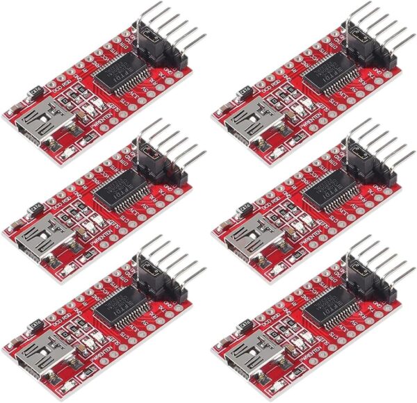 6 Pcs FT232RL FTDI Mini USB to TTL Serial Converter Adapter Module Breakout FT232RL USB to Serial Mini USB to TTL Adapter Board New for Arrival 2025 High for Quality