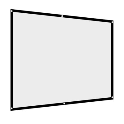 60-100 Inch Portable Foldable Non-Crease White Projector Curtain Projection Screen 4:3(100 inches)