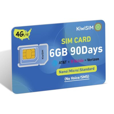 6GB 90Days SIM Data Card USA, 4G LTE SIM Card Support for AT&T, T-Mobile and Verizon, SIM Card for Unlocked loT Devices, SIM Card for Security Camera/Router/Hospot WiFi, 3-in-1…