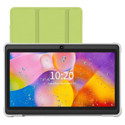 7 Inch Tablet with Case, Quad Core Android 11, 32GB ROM, WiFi 6, Bluetooth, Dual Camera, USB C Tablet PC, 7″ Touch Screen IPS Full HD Display (Green)