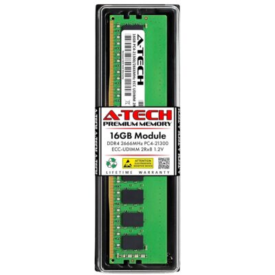 A-Tech 16GB RAM Replacement for Kingston KTH-PL426E/16G | DDR4 2666 MHz PC4-21300 2Rx8 1.2V ECC UNBUFFERED Server Memory Module