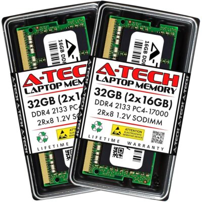 A-Tech 32GB Kit (2x16GB) RAM for Dell Latitude E7470, E7270, E5570, E5470, E5270, 3379 2-in-1 Laptop | DDR4 2133 MHz SODIMM PC4-17000 Memory Upgrade