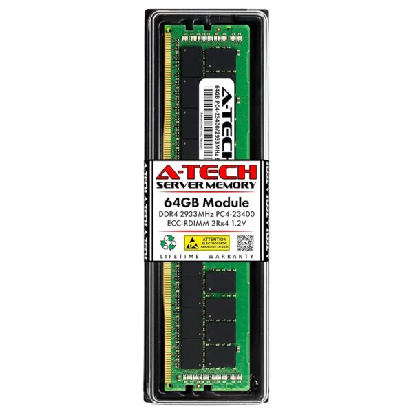 A-Tech 64GB Replacement for Hynix HMAA8GR7AJR4N-WM - DDR4 2933MHz PC4-23400 ECC Registered RDIMM 288-Pin 2Rx4 1.2V - Single Server Memory RAM Stick (HMAA8GR7AJR4N-WM-ATC)