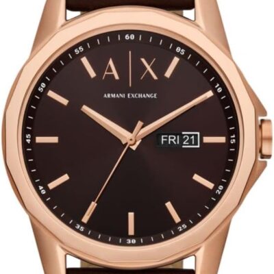 A|X Armani Exchange Men’s Watch with Three-Hand Analog Display and Stainless Steel or Leather Band, Watch for Men