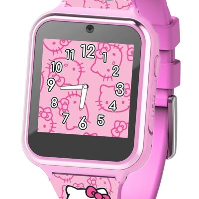 Accutime Hello Kitty Pink Educational Learning Touchscreen Kids Smart Watch – Toy for Girls, Boys, Toddlers – Selfie Cam, Learning Games, Alarm, Calculator (Model: HK4185)