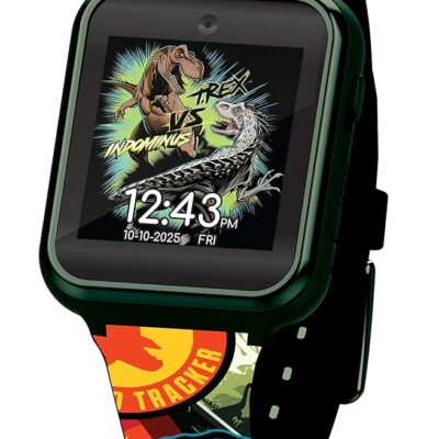 Accutime Jurassic Park Smartwatch for Kids: Educational Touchscreen Game Watch with Camera, Games, Alarm, Calculator – Durable, Fun Learning Wearable for Boys & Girls (Model:…