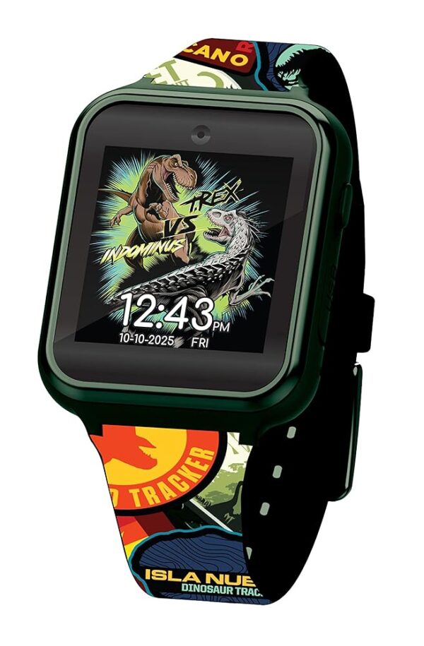 Accutime Jurassic Park Smartwatch for Kids: Educational Touchscreen Game Watch with Camera, Games, Alarm, Calculator - Durable, Fun Learning Wearable for Boys & Girls (Model:...