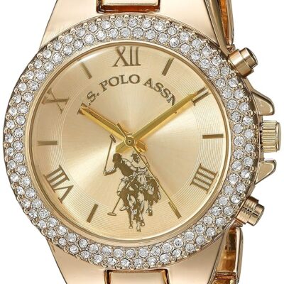 Accutime U.S. Polo Assn. Women’s usc40032 Analog Display Analog Quartz Gold Watch