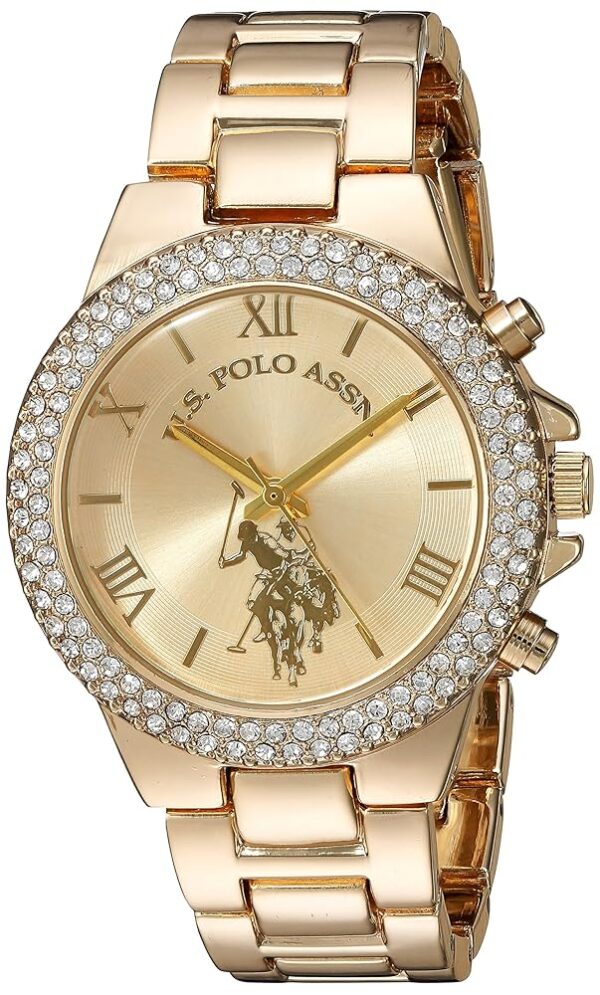 Accutime U.S. Polo Assn. Women's usc40032 Analog Display Analog Quartz Gold Watch