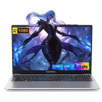 ACEMAGIC Laptop Computer, 16GB DDR4 512GB SSD, 15.6 Inch Windows 11 Laptop with Quad-Core N95(Up to 3.4GHz), Metal Shell, BT5.0, 5G WiFi, USB3.2, Type_C, Webcam, 38Wh Battery