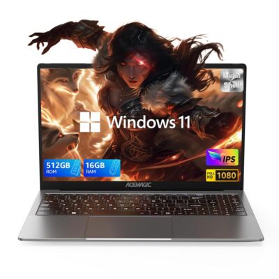 ACEMAGIC Laptop, Windows 11 Laptop Computer,16GB DDR4 512GB SSD, Quad-Core N95 Processor, 15.6″ IPS 1080P PC,180° Open Angle,Long Battery Life,Metal Shell,WiFi, BT5.0, USB3.2,…