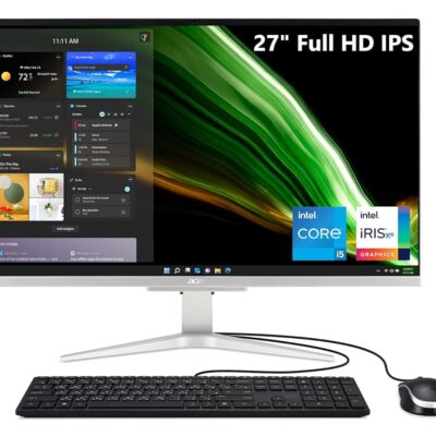 Acer Aspire C27-1655-URi5 AIO Desktop | 27″ Full HD IPS Display | 11th Gen Intel Core i5-1135G7 | Intel Iris Xe Graphics | 8GB DDR4 | 512GB NVMe M.2 SSD | Intel Wireless Wi-Fi 6…