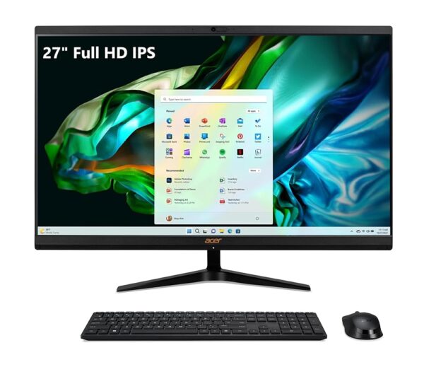 Acer Aspire C27-1800-UR12 AIO Desktop | 27" Full HD IPS Display | Intel Core i5-12450H | Intel UHD Graphics | 16GB DDR4 | 1TB PCIe Gen 4 SSD | Intel Wireless Wi-Fi 6E | Wireless...