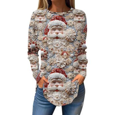 ADJHDFH Tunics for Women 2024 Fall Clothing Women Women’s Holiday Clothing Women’s Casual Tops Plus Size Christmas Outfit