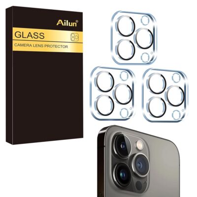 Ailun 3 Pack Camera Lens Protector for iPhone 15 Pro 6.1″ ＆ iPhone 15 Pro Max 6.7″,Tempered Glass,9H Hardness,Ultra HD,Anti-Scratch,Easy to Install,Case Friendly [Does not…