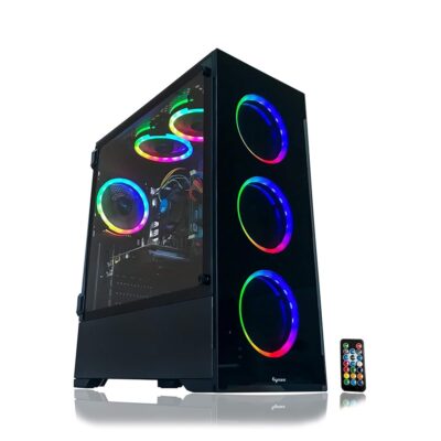 Alarco Gaming PC Desktop Computer Intel 3.70GHz,16GB Ram,512 GB SSD,Windows 11 pro,WiFi Ready,Video Card RX 580 8GB, 6 RGB Fans with Remote