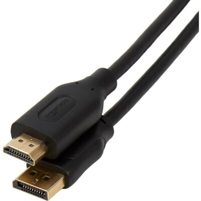 Amazon Basics DisplayPort to HDMI Display Cable, Uni-Directional, 4k@30Hz, 1920×1200, 1080p, Gold-Plated Plugs, 10 Foot, Black