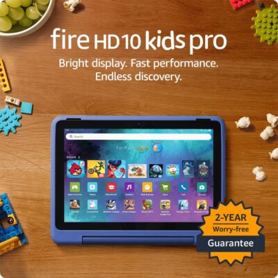 Amazon Fire HD 10 Kids Pro tablet (newest model) ages 6-12 | Bright 10.1″ HD screen | Slim case for older kids, ad-free content, parental controls, 13-hr battery, 32 GB, Nebula