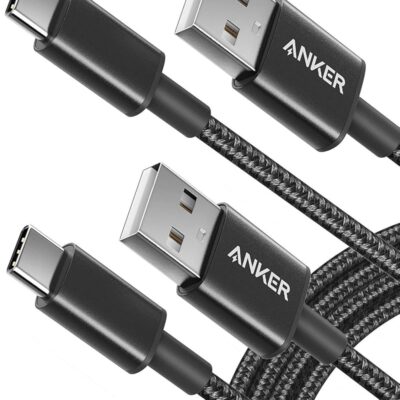 Anker USB to USB C Cable [2 Pack, 6FT], USB A to USB C Charger Cord for Samsung Galaxy S10 S10+, LG V30, Beats Fit Pro and More (USB 2.0, Black)