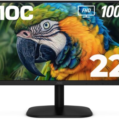 AOC 22B2HM2 22″ Full HD (1920 x 1080) 100Hz LED Monitor, Adaptive Sync, VGA x1, HDMI x1, Flicker-Free, Low Blue Light, HDR Ready, VESA, Tilt Adjust, Earphone Out, Eco-Friendly