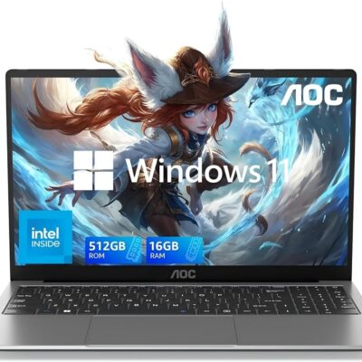 AOC Newest 15.6″ Laptop, Intel Quad-Core Processor (Up to 3.6GHz), 16GB RAM, 512GB SSD, Windows 11 Laptops Computer, FHD Screen, Webcam, Light&Thin, Metal Shell, HDMI, Type-C,…