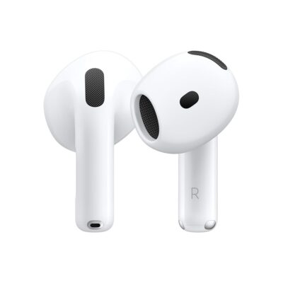 Apple AirPods 4 Wireless Earbuds, Bluetooth Headphones, with Active Noise Cancellation, Adaptive Audio, Transparency Mode, Personalized Spatial Audio, USB-C Charging Case,…