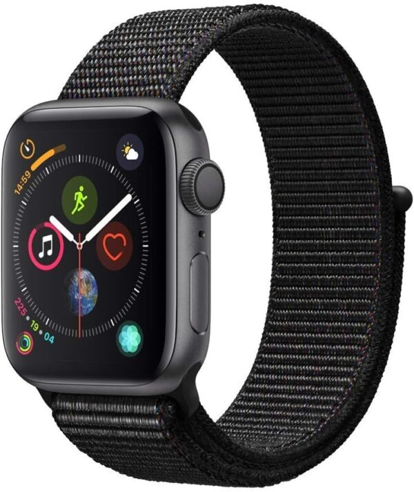 Apple Watch Series 4 (GPS, 40MM) - Space Gray Aluminum Case with Black Sport Loop Band (Renewed)