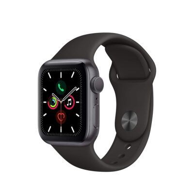 Apple Watch Series 5 (GPS, 44MM) – Space Gray Aluminum Case with Black Sport Band (Renewed)