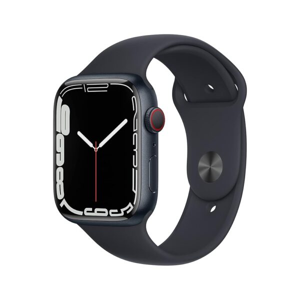 Apple Watch Series 7 (GPS + Cellular, 45MM) - Midnight Aluminum Case with Midnight Sport Band (Renewed Premium)