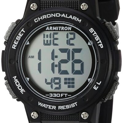 Armitron Sport Women’s 45/7086BLK Digital Chronograph Black Resin Strap Watch