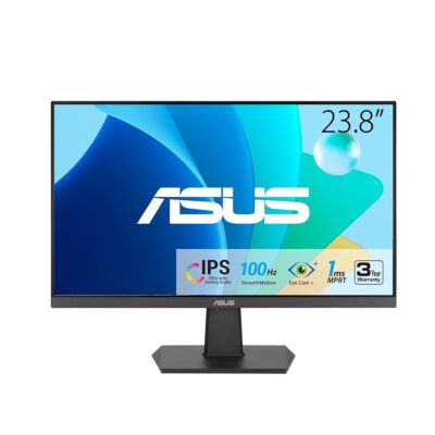 ASUS 24” (23.8-inch viewable) 1080P Eye Care Monitor (VA24EHF) – IPS, Full HD, Frameless, 100Hz, 1ms, Adaptive-Sync, for Working and Gaming, Low Blue Light, HDMI, VESA…