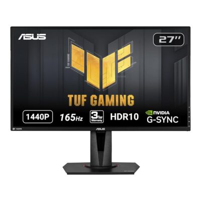 ASUS TUF Gaming 27″ 2K HDR Gaming Monitor (VG27AQ) – QHD (2560 x 1440), 165Hz (Supports 144Hz), 1ms, Extreme Low Motion Blur, Speaker, G-SYNC Compatible, VESA Mountable,…