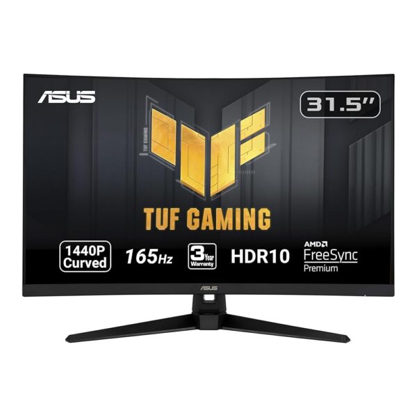 ASUS TUF Gaming 32" 1440P HDR Curved Monitor (VG32VQ1B) - QHD (2560 x 1440), 165Hz (Supports 144Hz), 1ms, Extreme Low Motion Blur, Speaker, FreeSync Premium, VESA Mountable,...