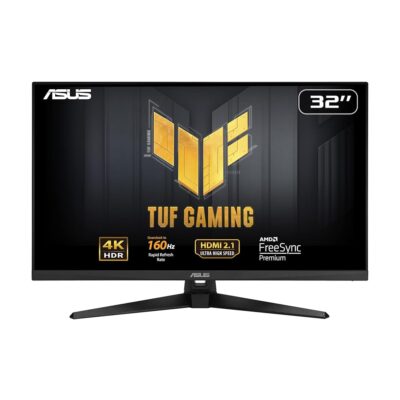 ASUS TUF Gaming 32” (31.5” viewable) 4K HDR DSC Gaming Monitor (VG32UQA1A) – UHD (3840 x 2160), 160Hz, 1ms, Extreme Low Motion Blur Sync, Freesync Premium, HDMI2.1, Speakers,…