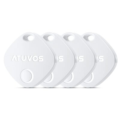 ATUVOS Air Tags-4 Pack, Bluetooth Luggage Tracker Works with Apple Find My APP (iOS Only, Not for Android), Keys Finder and Item Locator for Luggage, Backpack, Suitcases,…