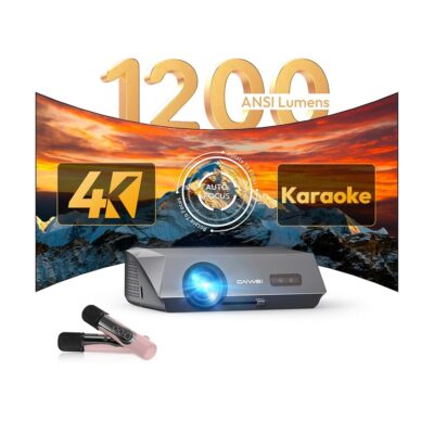 Auto Focus Ultra HD 4K Projector Built in Karaoke, 14500 Lumens Bright Home Cinema Daytime Projector with 2G+32G, Wifi6 NFC Wireless Projector for Gaming Outdoor Movies