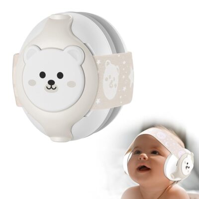 Baby Headphones-Infant Ear Protection for Babies 0-36 Months, 25dB NRR Baby Noise Cancelling Headphones with Little Bear Design,Baby Airplane Essentials for Travel/Improves…