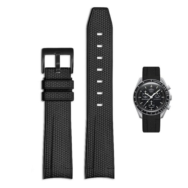 Bands for MoonSwatch Watch,Curved end No Gap,Premium Silicone Rubber Watch Strap for Omega X Swatch Moonswatch Speedmaster/Rolex/SEIKO 20mm Watch Strap Replacement Band for Men...