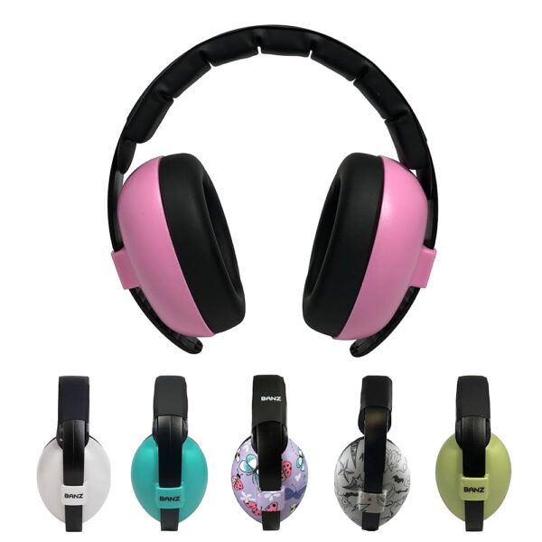 Banz Bubzee Baby Ear Defenders 0-2 Years - Loud Noise Canceling Baby Headphones & Toddler Ear Muffs, Size Adjustable.