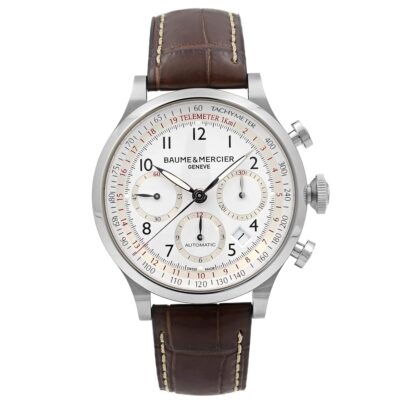 Baume & Mercier Capeland Men’s Brown Leather Strap Automatic Chronograph Watch 10082