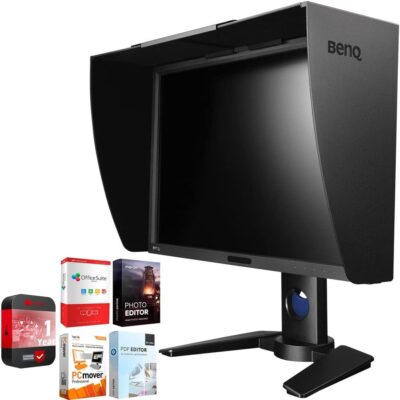 BenQ PG2401PT 24-inch IPS Hi-Def LED Monitor Color Certified, WUXGA HD 1920×1200 Bundle with Elite Suite 18 Standard Editing Software Bundle and 1 YR CPS Enhanced Protection Pack