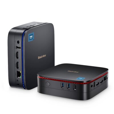 Blackview MP60 Mini PC Windows 11 16GB DDR4 RAM 512GB M.2 SSD, Gaming Computer with Processor Intel N5095, VESA/Home/Business Mini Desktop, 4K HD Dual HDMI Gigabit Ethernet, Black