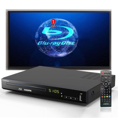 Blu Ray DVD Player,Full HD Blu-ray Disc Player with Metal Enclosure,Easy Hook Up and User Friendly, 1080P Home Theater DVD Player with HDMI Output, Support HDD and USB Playback