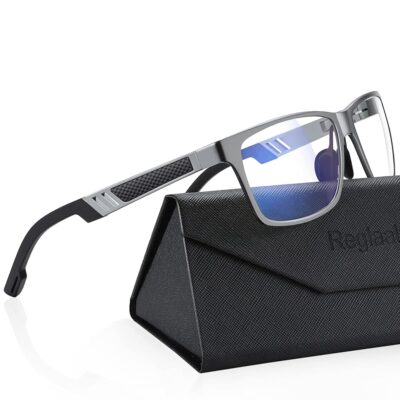 Blue-Light-Blocking-Glasses Men/Women Gaming Glasses Computer Screen Eyeglasses Metal Frame