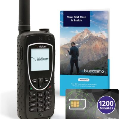 BlueCosmo Iridium Extreme Satellite Phone & 1200 Minute 2 Year Global Prepaid SIM Card – Voice, SMS Text Messaging, GPS Tracking, Emergency SOS – Online Activation – 24/7