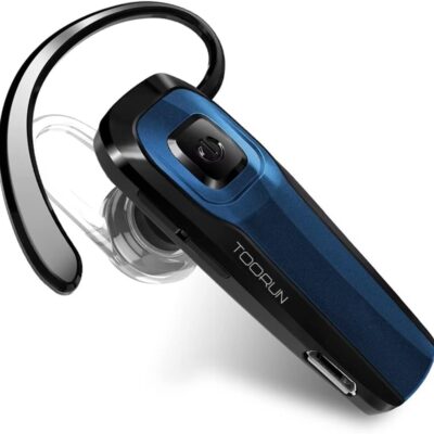 Bluetooth Earpiece, M26 Bluetooth Headset Handsfree V5.0 Wireless Earpiece Headphone with Noise Reduction and Microphone Compatible for Android iPhone Cell Phone Laptop – Blue