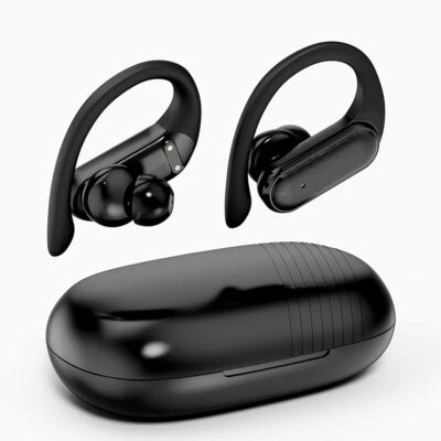 Bluetooth Headphones Wireless Earbuds 48Hrs Playtime Ear Buds IPX7 Waterproof Digital Power Display Earphones with Earhook Premium Deep Bass Over-Ear Headsets for TV Phone…