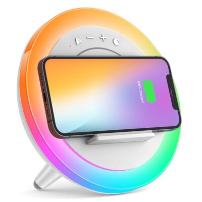 Bluetooth Speaker Night Lightsr,Wireless Charging Modern Speaker,Best Teenage Birthday Gift Ideas Tween Girls Gifts/Please use The Original Adapter