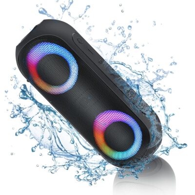 Bluetooth Speakers with Light, 30W Portable Bluetooth Wireless(100FT Range) Loud Stereo Sound, IPX7 Waterproof Shower Speakers, RGB Multi-Colors Rhythm Lights, 1000mins Playtime…