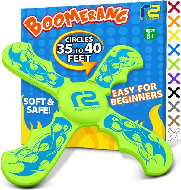 Boomerangs for Kids: Best Soft Flying Toy - Ideal Gifts For Boys & Girls All Ages - Outdoor Flying Disc & Beach Frisbbee for Kids - Fun Stocking Stuffers For Kids - Boys Toys...